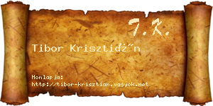 Tibor Krisztián névjegykártya